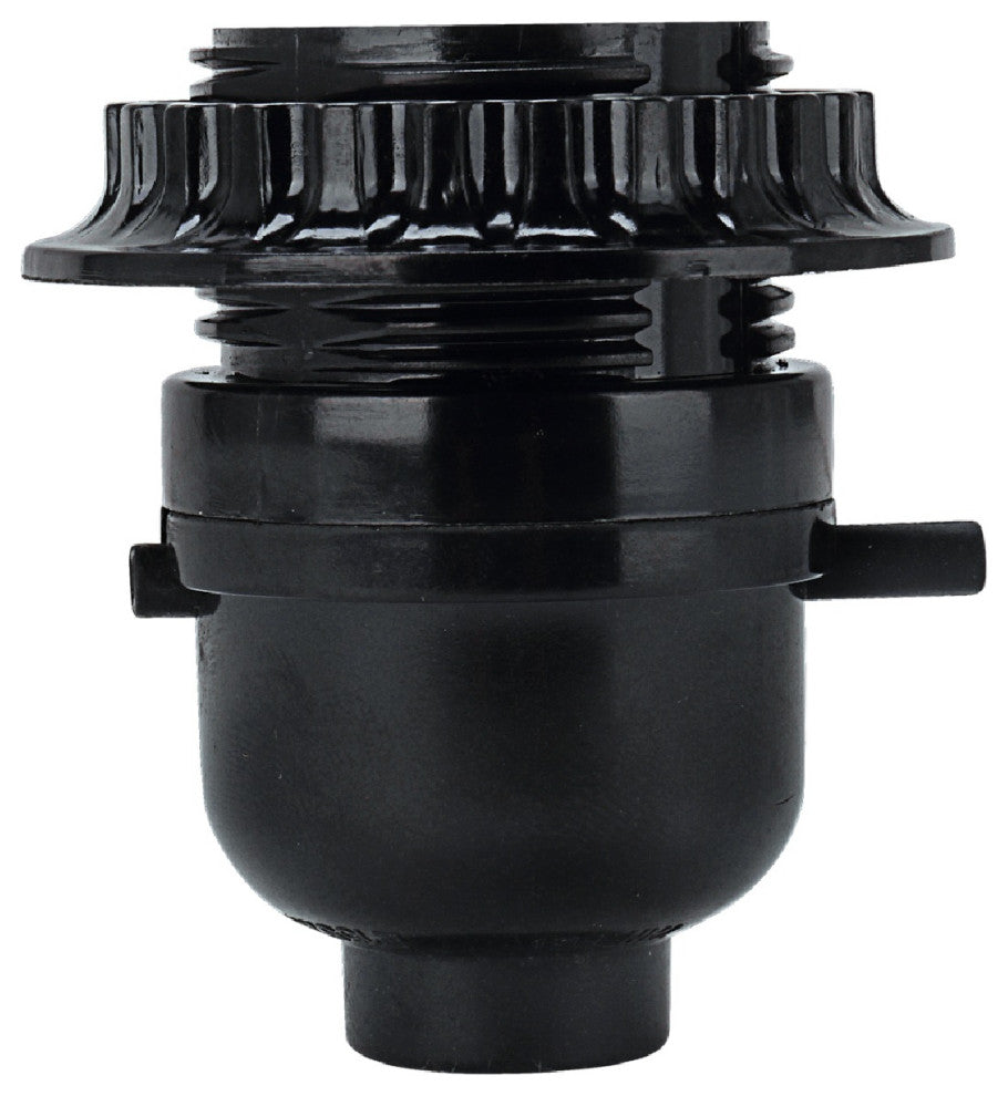Aspen Creative 21314-11, Push Through Phenolic Lamp Socket, Black