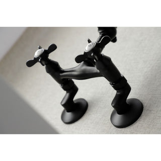 KS3220BEX 6" Adjustable Center Wall Mount Kitchen Faucet, Matte Black