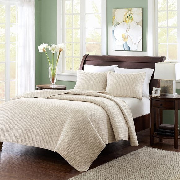 Madison Park Microfiber Coverlet Mini Set, Full/Queen