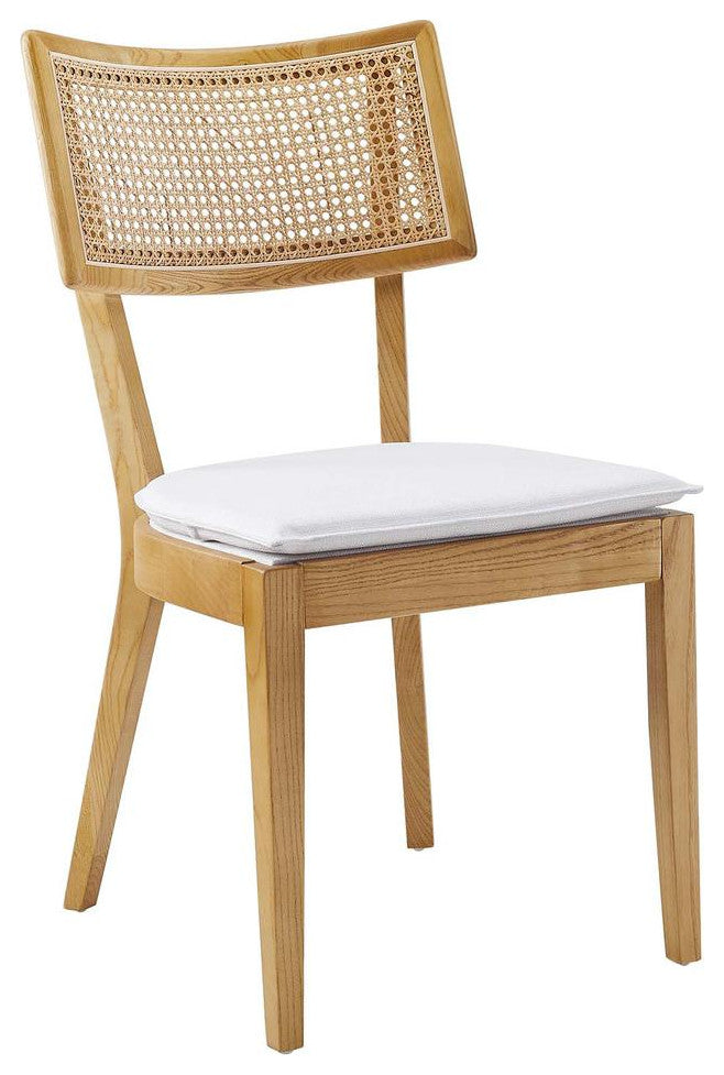 Caledonia Fabric Upholstered Wood Dining Chair Set of 2