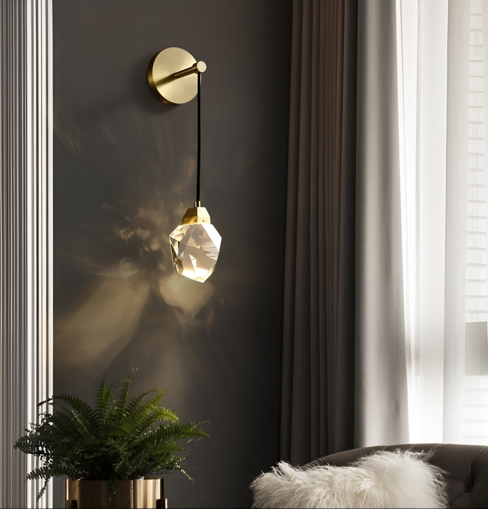 Getafe | Diamond Design Crystal Led Wall Sconce, B, Warm White