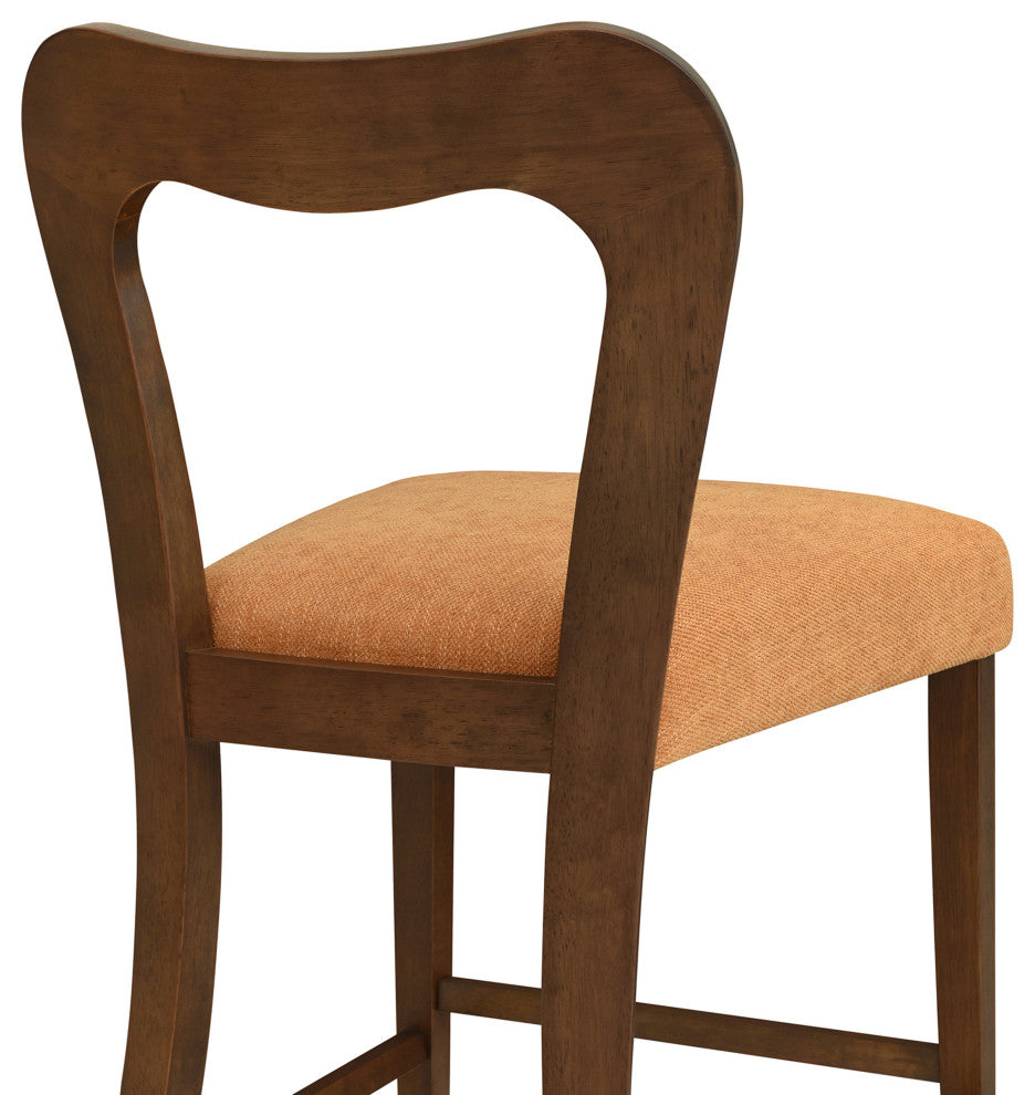 GDF Studio 25.5" Modern Armless Counter Stools, Set of 2, Walnut/Caramel