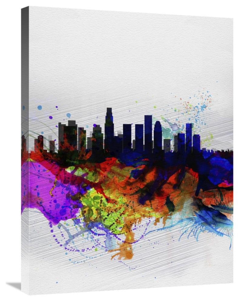 "Los Angeles  Watercolor Skyline 2" Fine Art Print