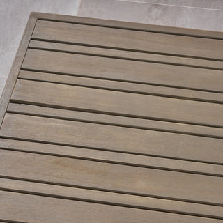 Morgan Outdoor 6 Seater Acacia Wood Sectional Sofa and Club Chair Set, Dark Gray