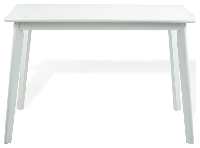Dining Kitchen Rectangular Table Wooden Contemporary Design, White Finish