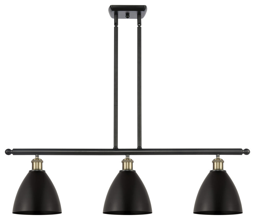 Ballston Dome Island Light, Black Antique Brass, Matte Black