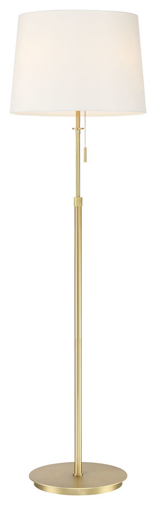X3 Floor Lamp, Satin Brass, White Shade
