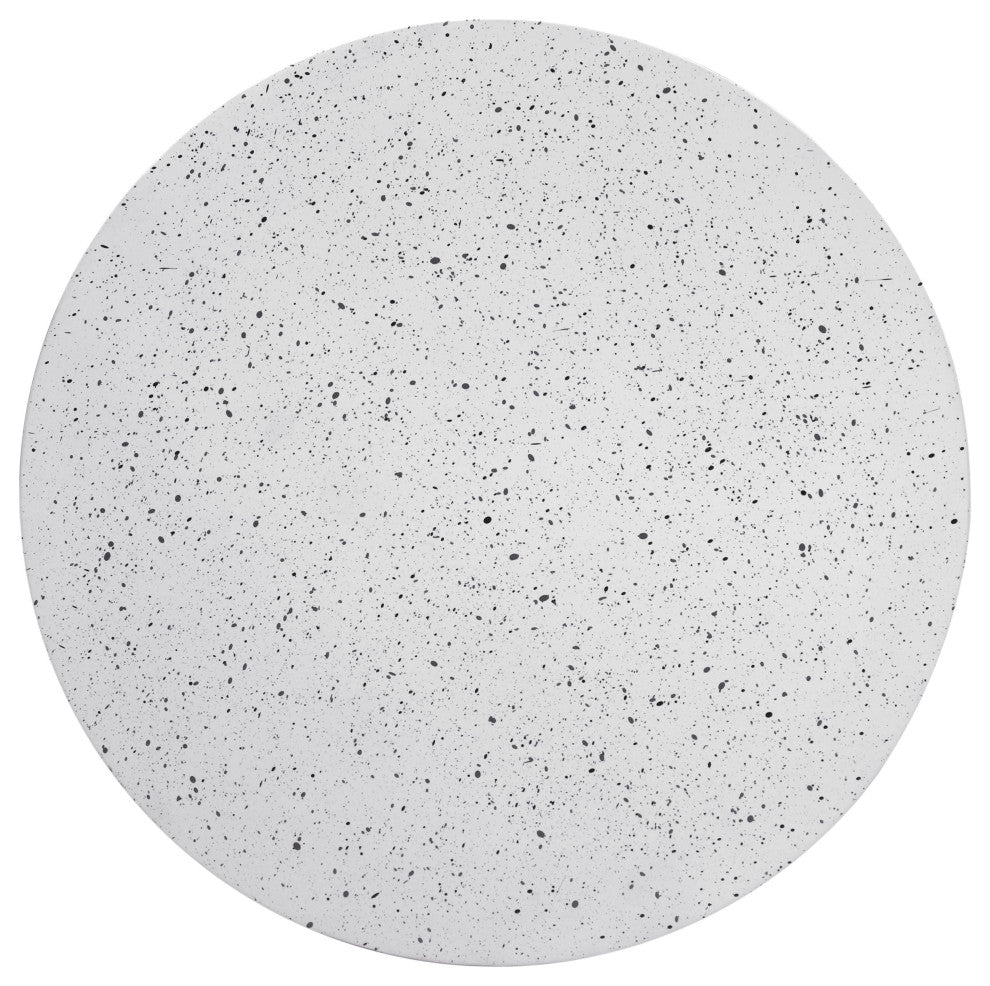 Terrazzo End Table, White