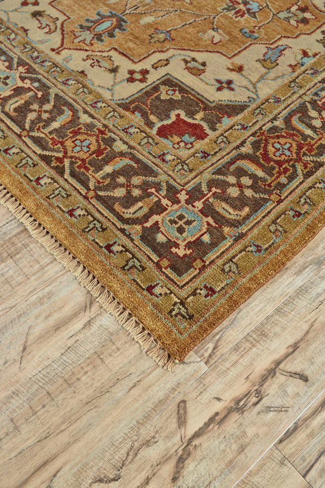 Weave & Wander Alden Rug, Gold/Brown, 2'x3'