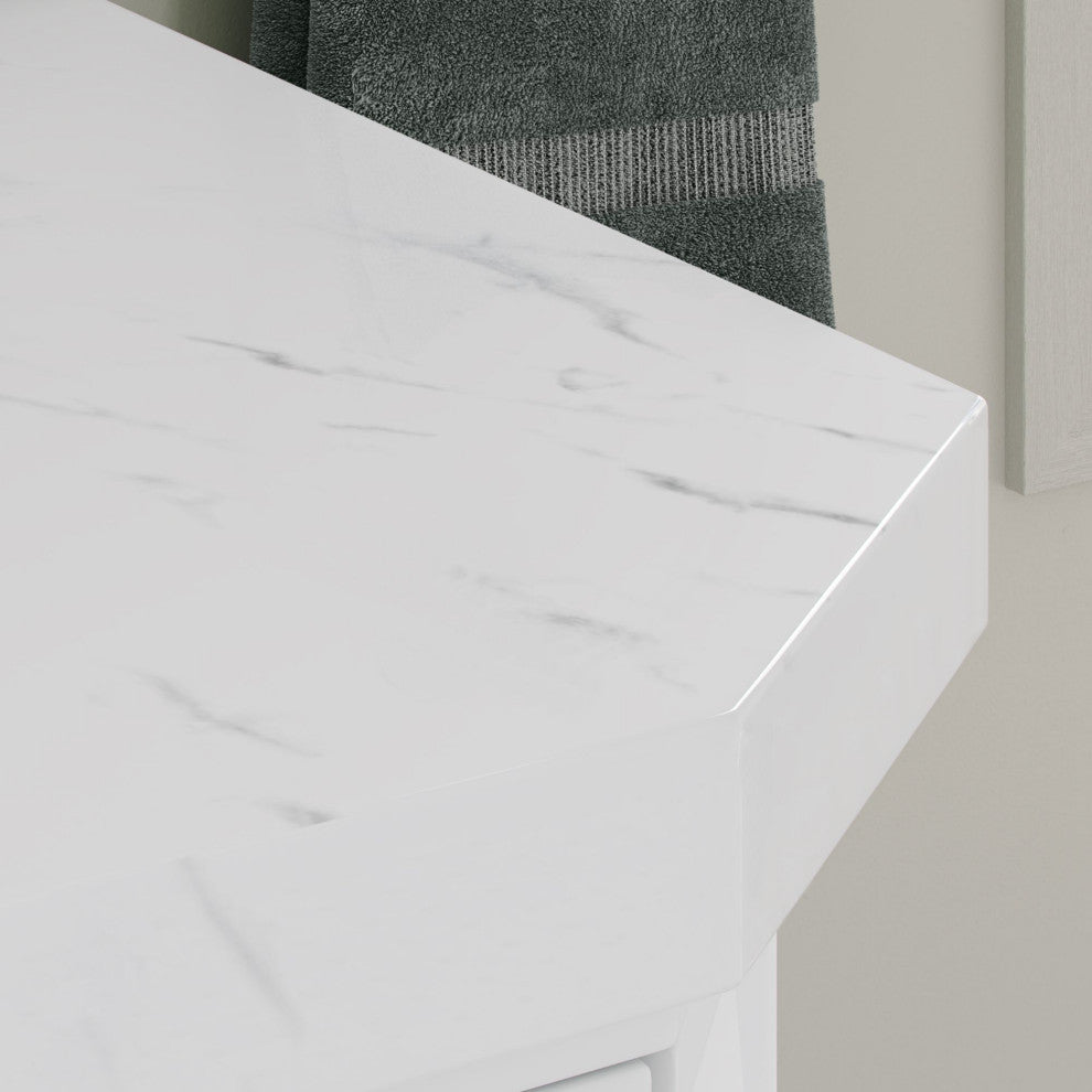 The Jazz Bathroom Vanity, Double Sink, 60", Pure White, Freestanding