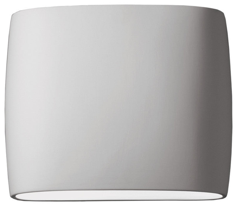 Wide Oval Wall Outdoor Sconce, Closed Top, Small, Incandescent, Bisque