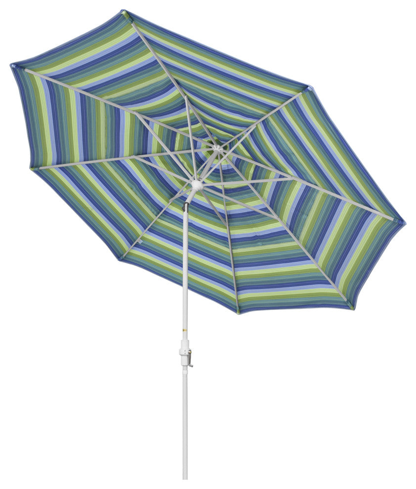 11' Aluminum Umbrella Collar Tilt Matted White, Seville Seaside