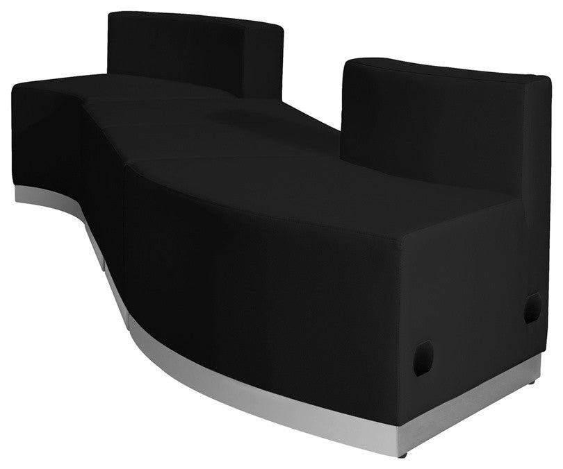 Hercules Alon Series Black Leather Reception Configuration, 4 Pieces