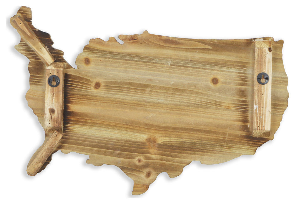 Wall Hanging Mixed Media Wood And Metal Usa Wall Art