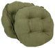 16" Solid Micro Suede Round Tufted Chair Cushions, Set of 2, Sage Green
