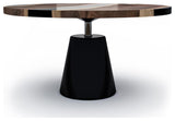 Asolo Walnut Round Table, Black, 6 Seater