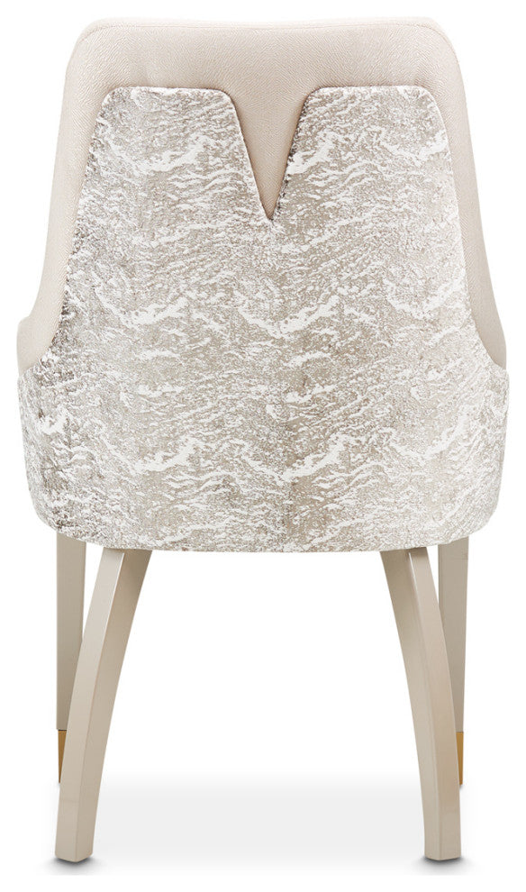 Carmela Dining Arm Chair, Set of 2, Shimmer Ivory