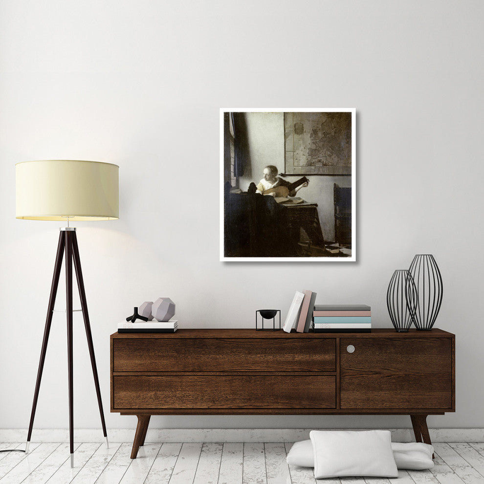 "The Lute Player" Digital Paper Print by Johannes Vermeer, 34"x38"