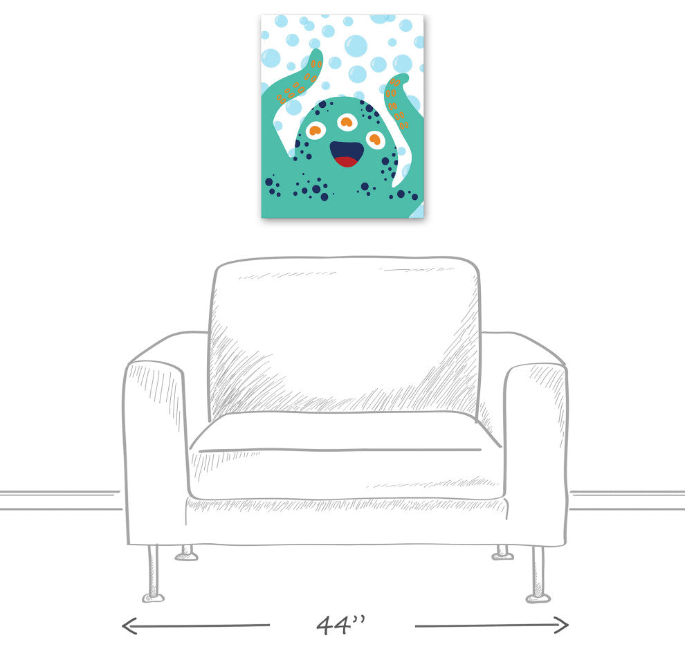 Green Sea Monster 16x20 Canvas Wall Art