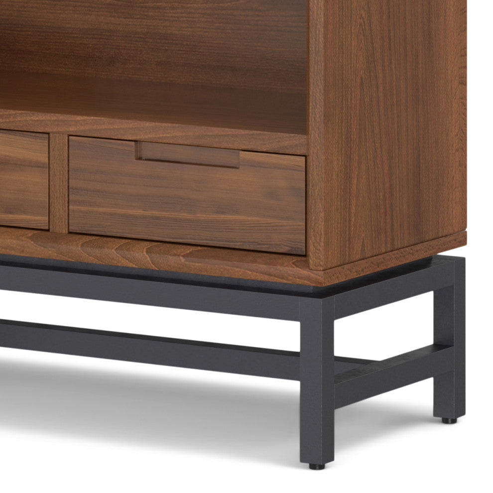 Banting Solid Hardwood Mid Century Bookcase, Walnut Veneer