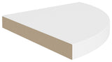 vidaXL Wall Corner Shelves Floating Corner Shelf Display Shelf 2 Pcs White MDF