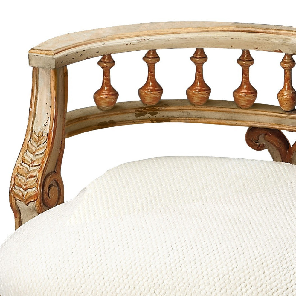 Vintage Cream and Gold Vanity Seat