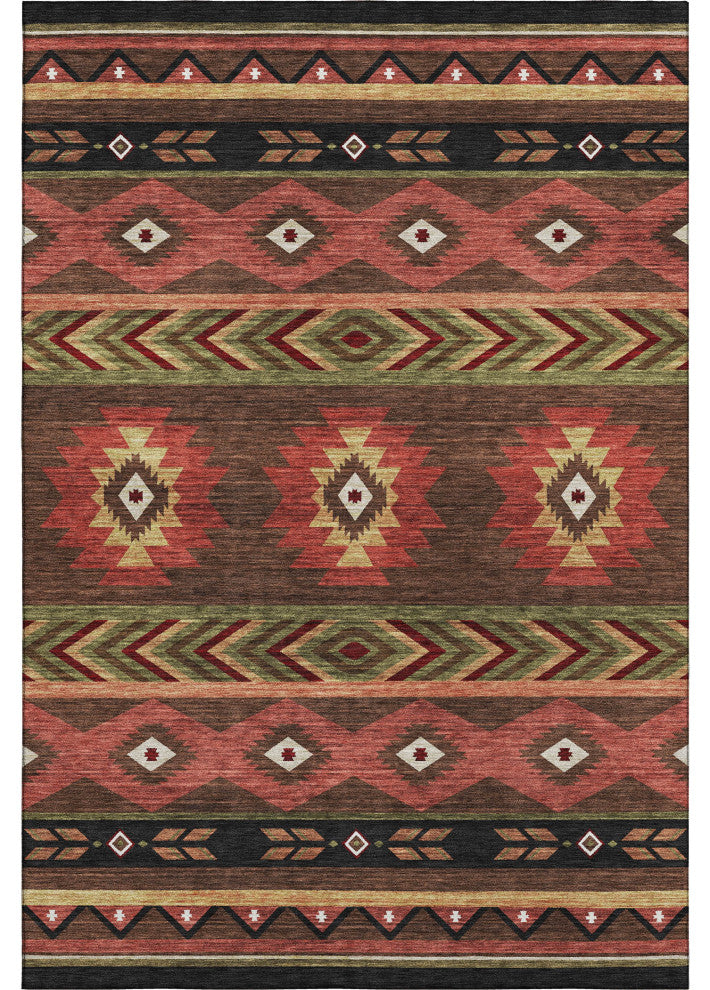 Addison Premium Washable Mayfield AMF178 Brown 5' x 7'6" Rug
