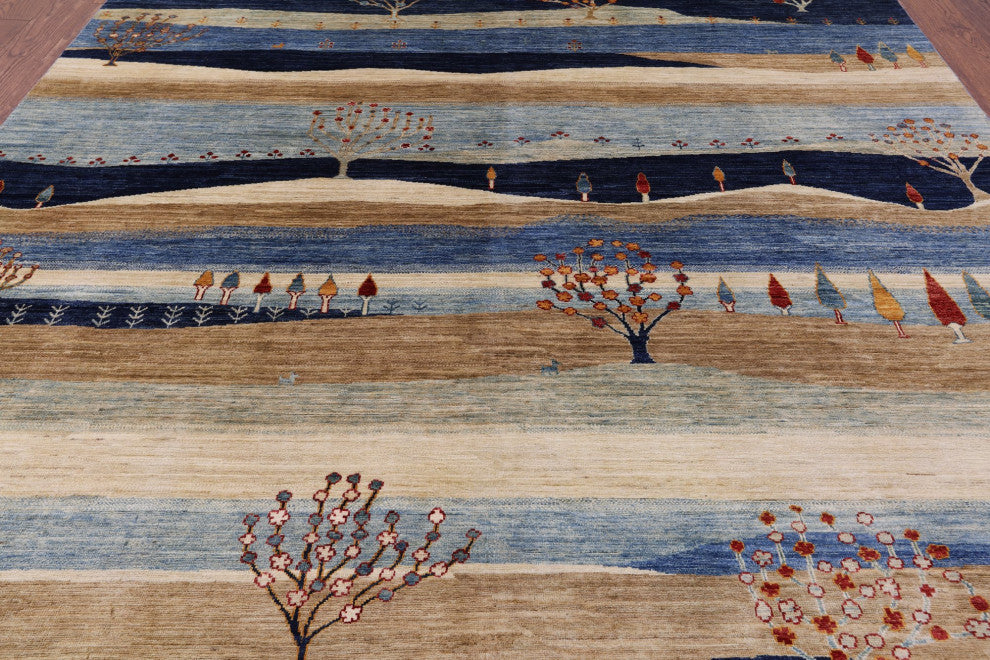 8' 2" X 9' 7" Handmade Persian Gabbeh Tribal Rug Q10589