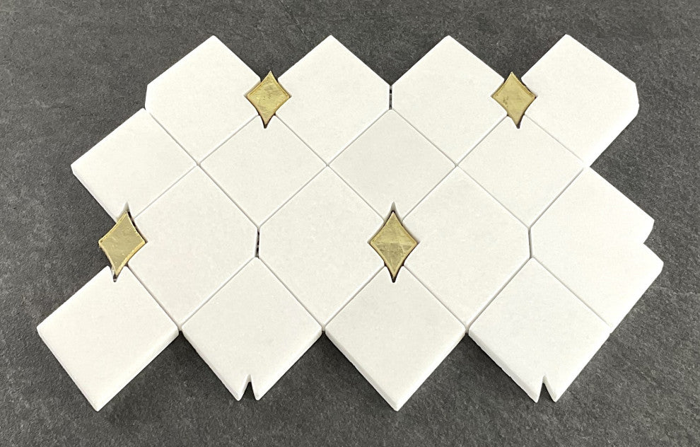 10-Pieces of Water Jet 3" x 3.5" Novelty Mosaic Wall & Floor Tile