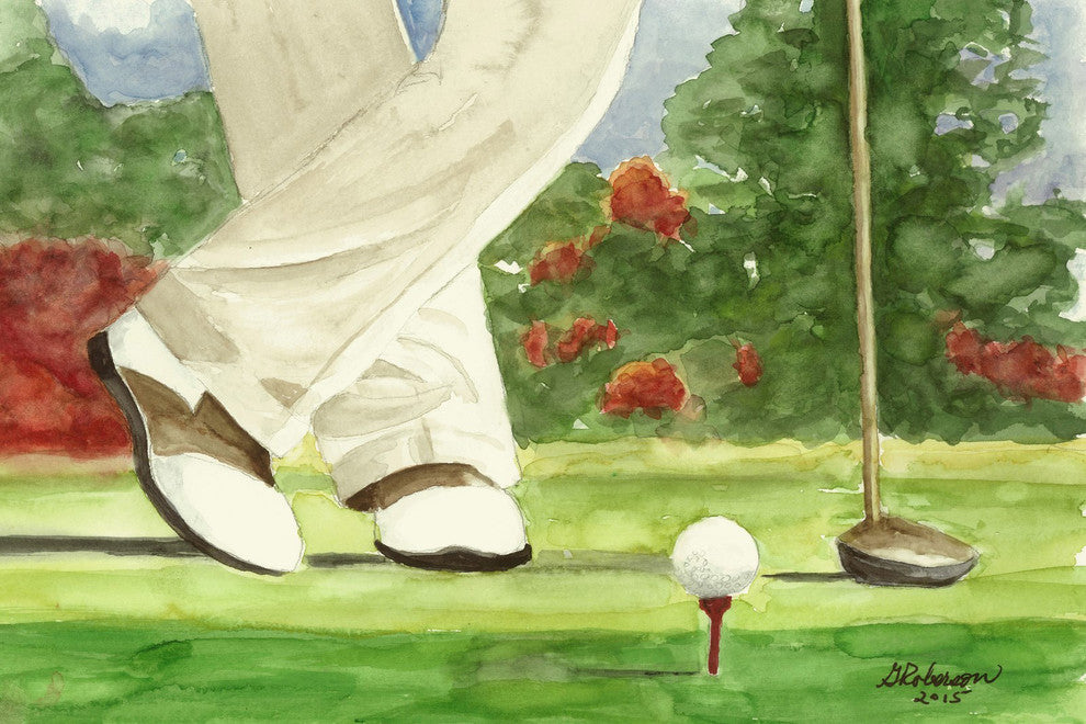 "On the Tee Box" Painting Print on Wrapped Canvas, 45"x30"