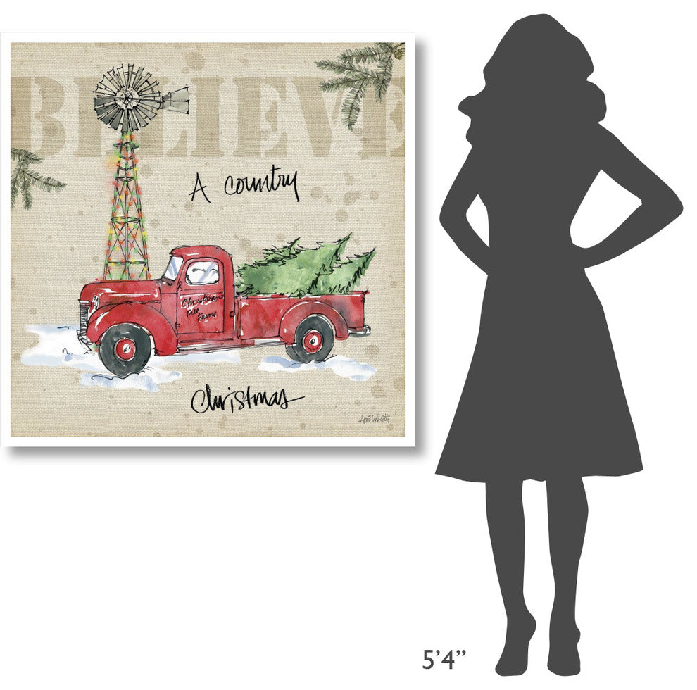 "Country Christmas IV" Digital Paper Print by Anne Tavoletti, 42"x42"
