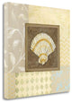 24" Seashell With Multi-Pattern Background Giclee Wrap Canvas Wall Art