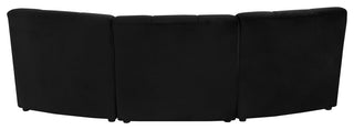 Limitless Velvet Upholstered 3-Piece Modular Sectional, Black