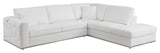 Skylar Genuine Italian Leather Modern Right Arm Facing Chaise Sectional, White