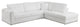 Skylar Genuine Italian Leather Modern Right Arm Facing Chaise Sectional, White