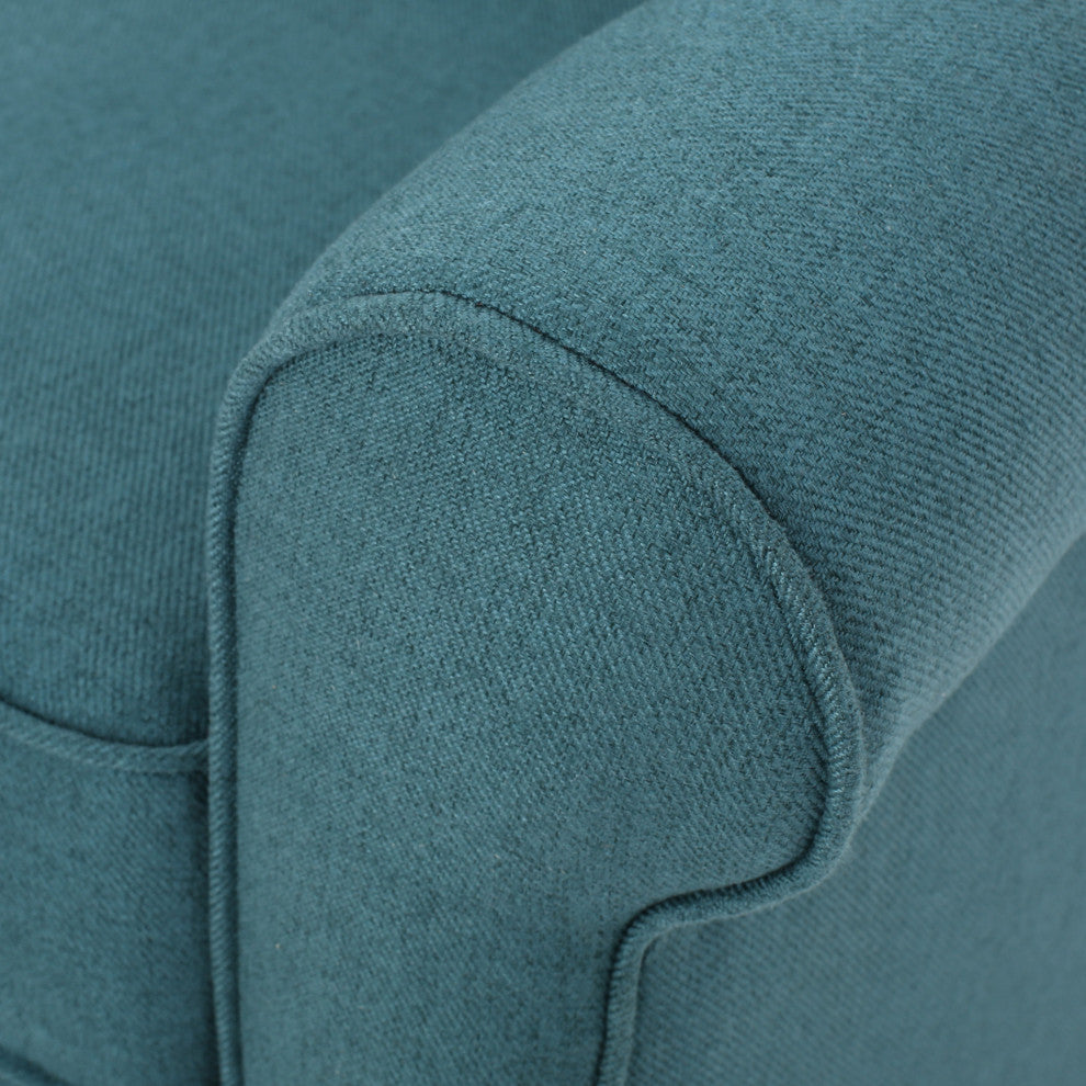 GDF Studio Manon Plush Comfortable Fabric Club Chair, Teal