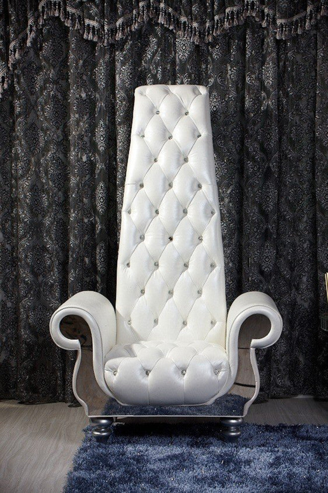 Kyrie King Tufted Chrome High Back Chair