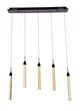 Champagne Bubble Crystal Rod Light Fixture, Dark Brown Hardware