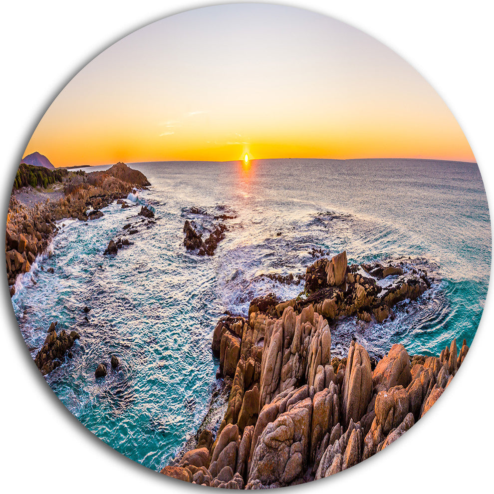 Sunrise At Freycinet Np Beach, Landscape Round Wall Art, 11"