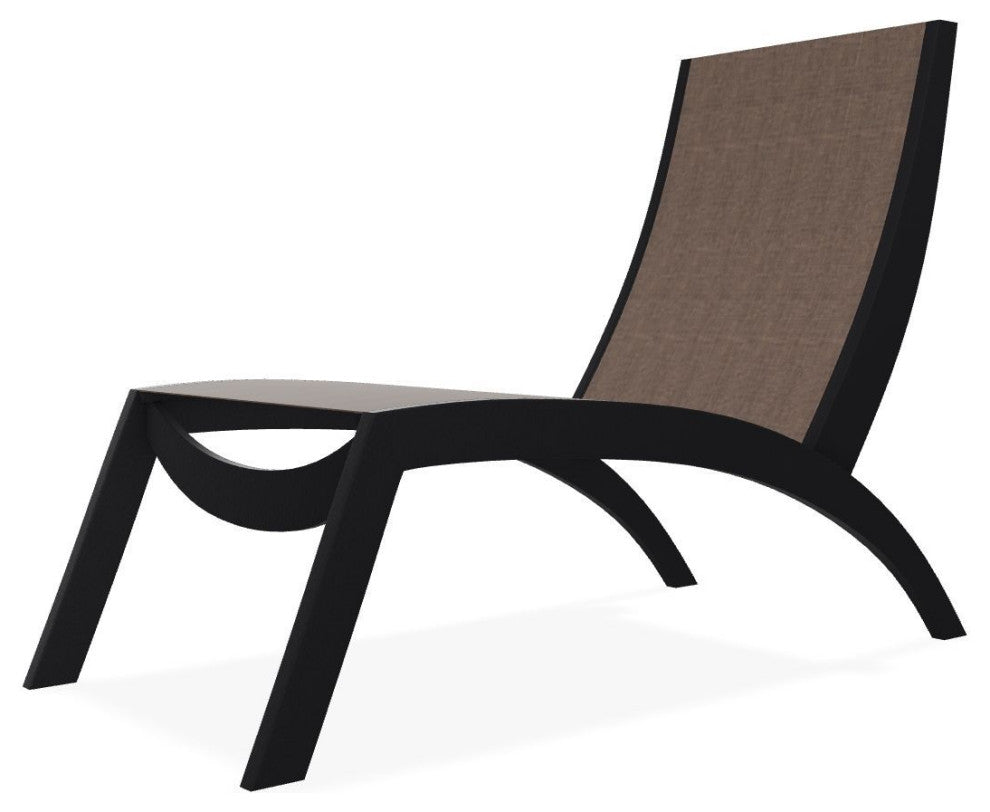 Dune Sling Stackable Outdoor Hydro-Lounge Chaise, Mocha/Black