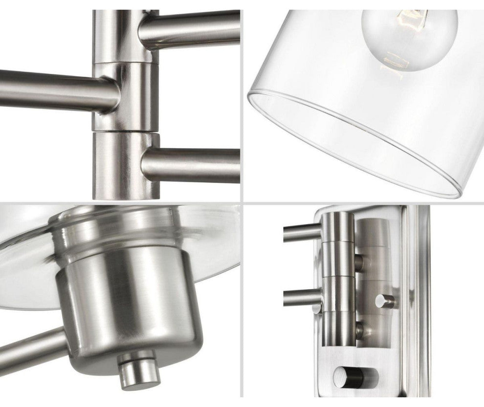 Milner Collection Brushed Nickel Swing Arm Wall Light