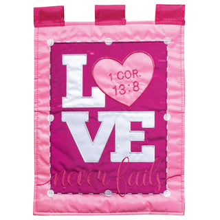 Flag Double Applique Love Never Fails Blap Garden