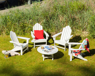 Polywood Long Island Adirondack 5-Piece Conversation Group, Slate Gray