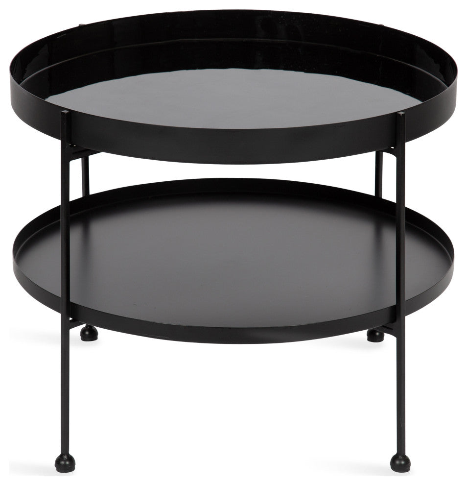 Nira Metal Coffee Table, Black 26" Diameter
