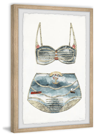 "Florida Retro Bikini" Framed Painting Print, 8x12