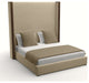 Nativa Interiors Irenne Plain Bed, Flax, California King, High Headboard