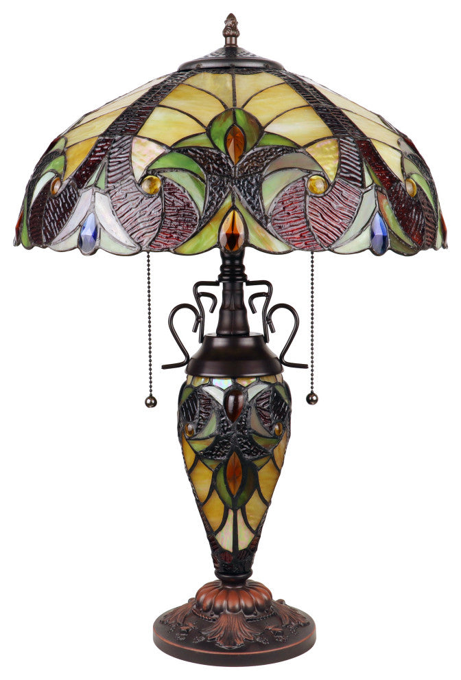Adia Victorian-Style 3 Light Double Lit Table Lamp 16" Wide