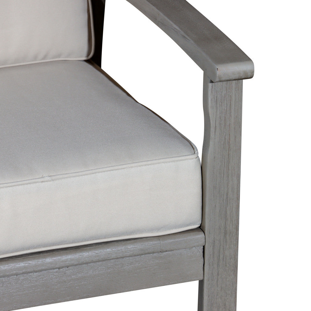DTY Outdoor Living Longs Peak Eucalyptus Loveseat w/ Cushion, Driftwood Gray, Sa