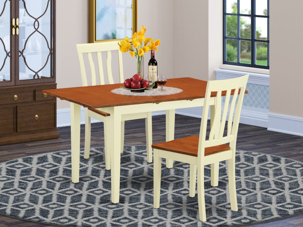 3 Pc Dinette Set For 2-Dining Table And 2 Dining Chairs