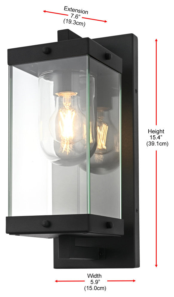 Home Living 6" Outdoor Wall Sconce, Black